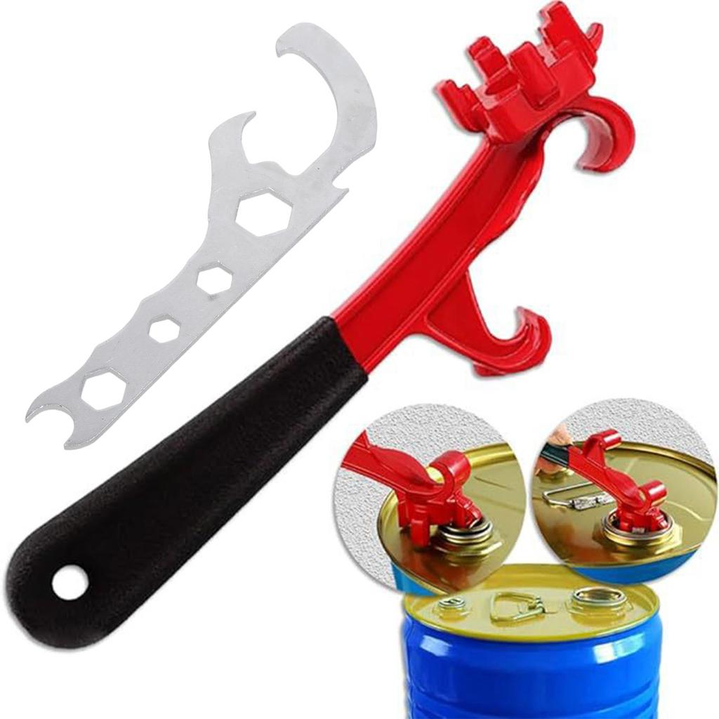 Nástroj 3 v 1 pro víceúčelové otevírání sudových zátek pro plechovky od barvy, kbelíky a průmyslová víka s protiskluzovou rukojetí
