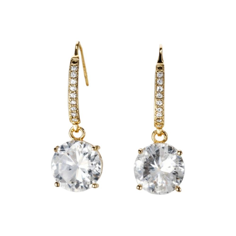 

Simple Round Crystal Ear Studs Temperament Ladies Ear Accessories Jewelry Gifts золотой