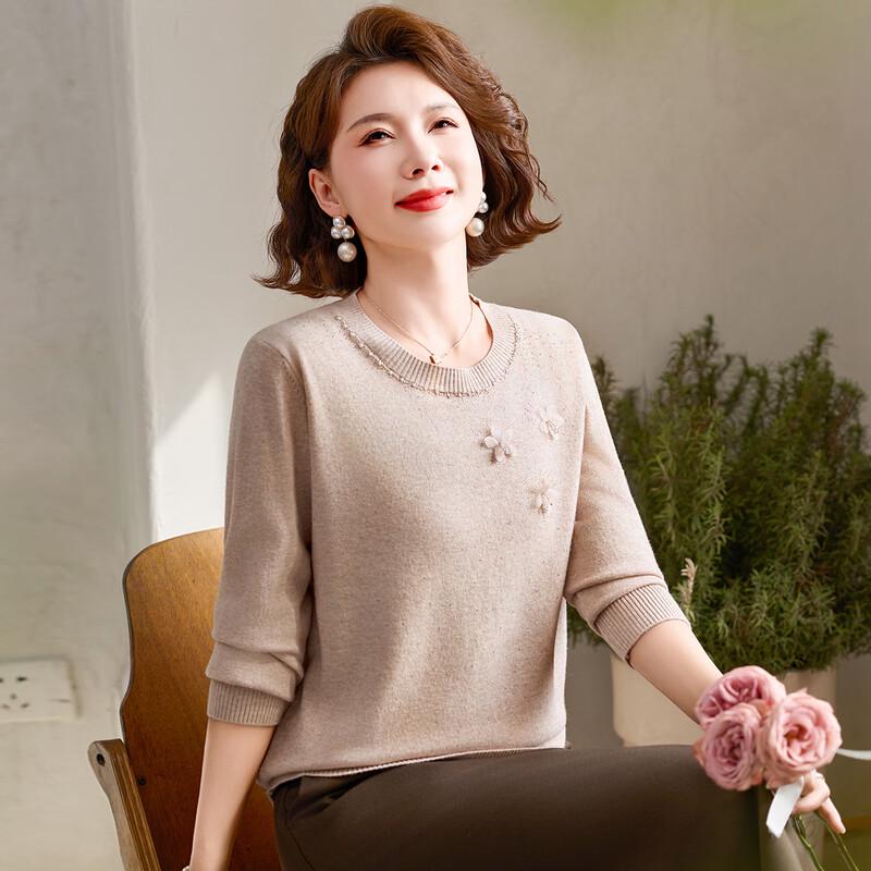 Elegant Slim-Fit 3D Floral Knit Sweater for Women XL