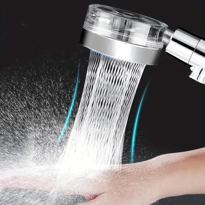 Handheld 360° Rotating Turbine Fan Shower Head High Pressure Water Saving Spray Shower Filter Bathroom Accessories