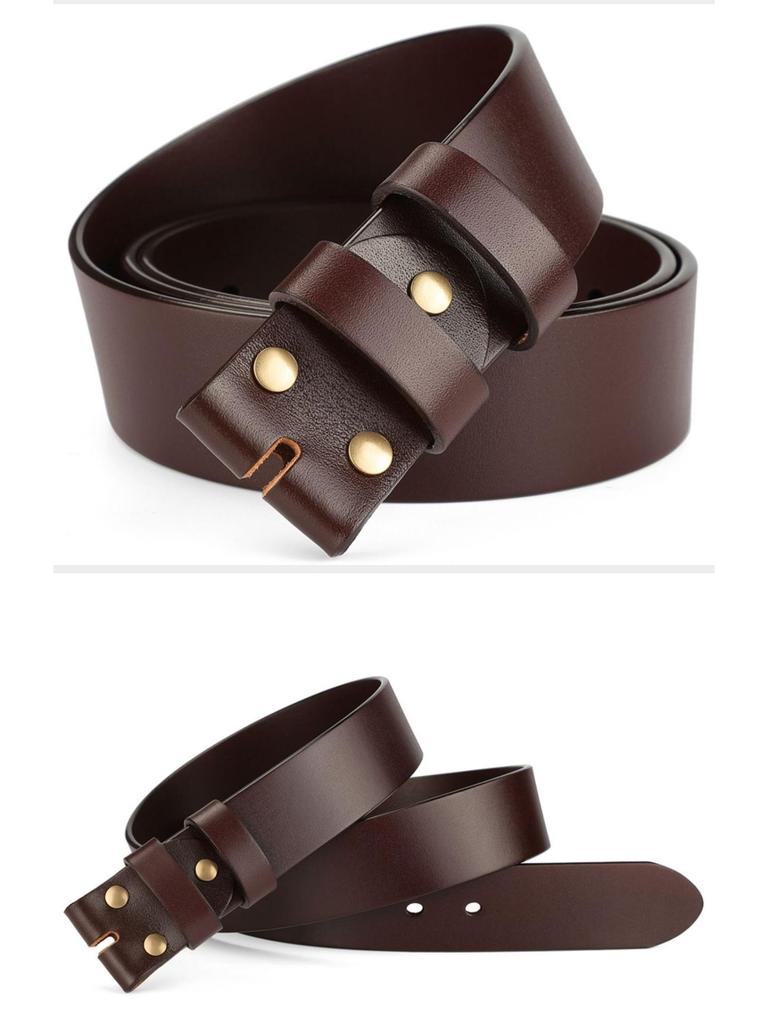 Herren Echtleder Gürtelriemen, Schnallenlos, Rindsleder, Kompatibel mit Dornschließe, Oberste Schicht Rindsleder, Keine Schnallenlöcher