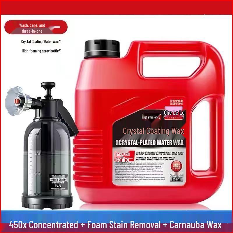 Crystal Car Wax: High-Foam Water Wax for White & Black Cars, Powerful Stain Remover, Damage-Free Shine