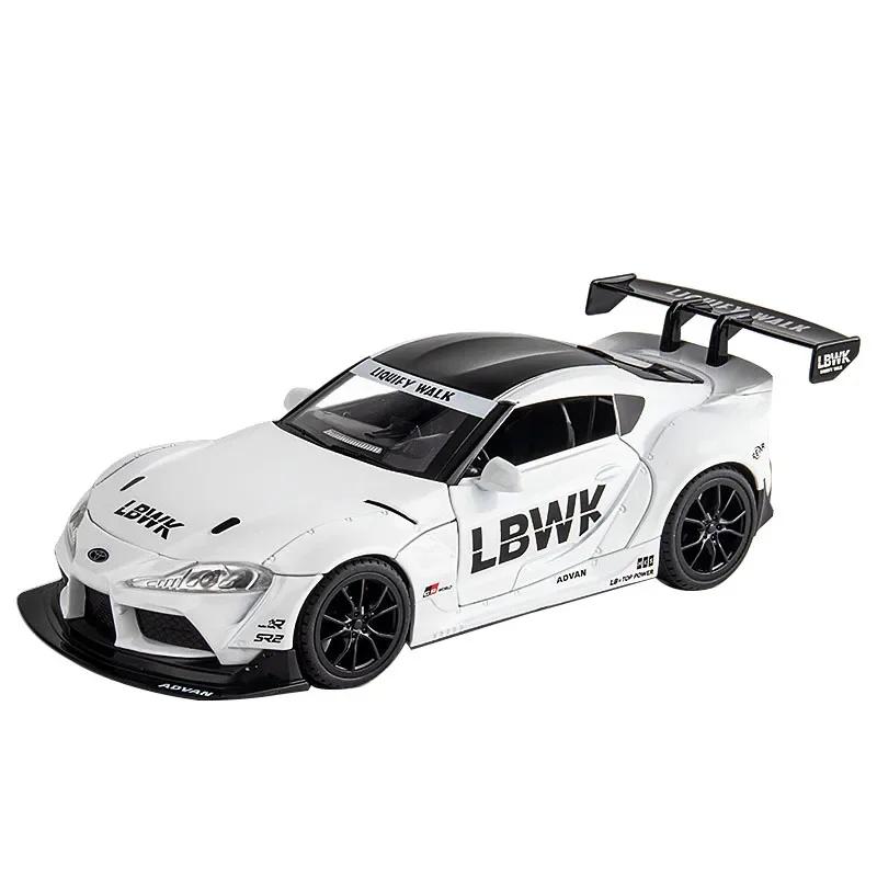 1:22 Toyota SUPRA Racing Car Model Alloy Diecasts & Toy Metal Vehicles Toy Car Model High Simulation Sound Light Kids Toys A413
