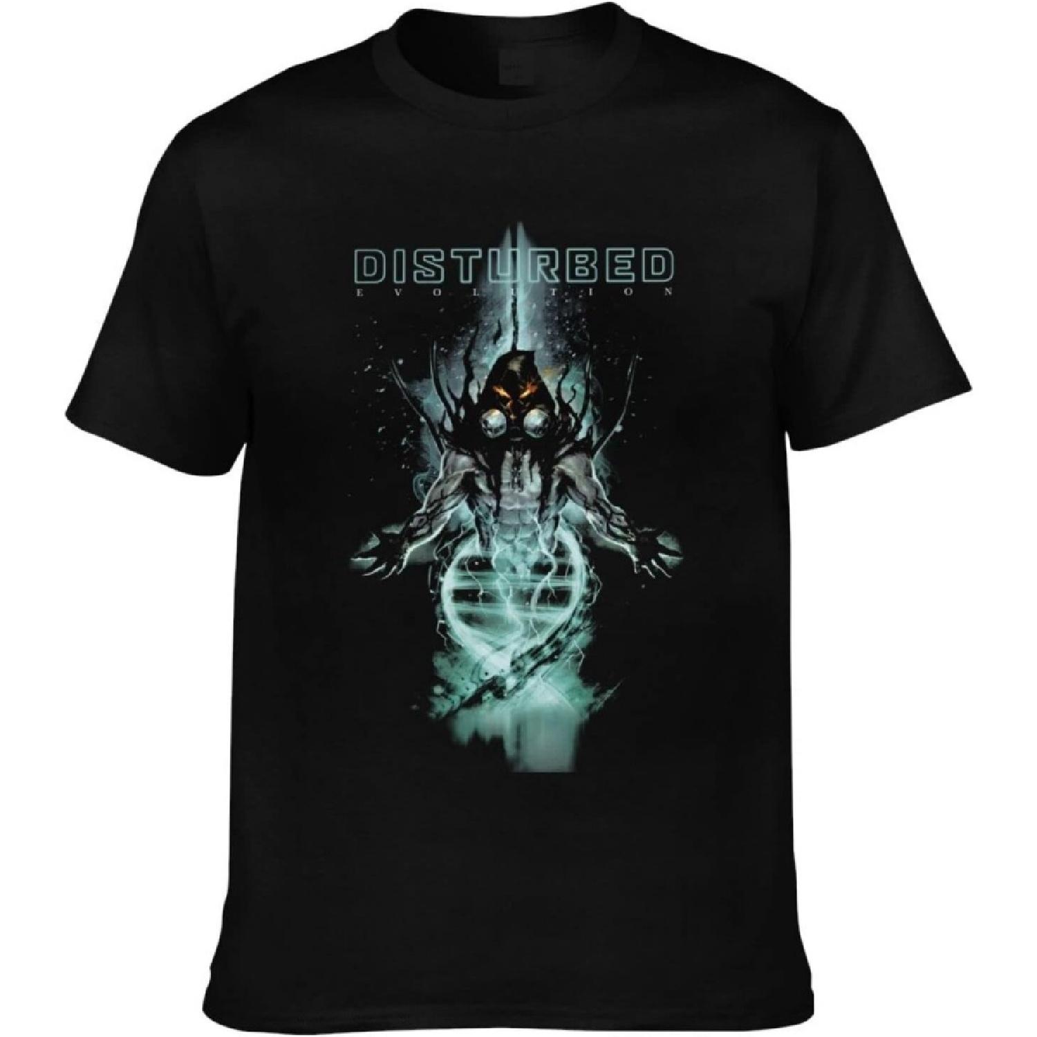 BSlocator Disturbed Mens T-Shirts Short Sleeve Breathable Cotton Loose-Fit Classic-Fit S