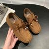 Retro Lace-up German Training Shoes Women's 2025 Early Autumn New Platform Loafer Single Shoes Casual Sports Boken Kangaroo Shoes