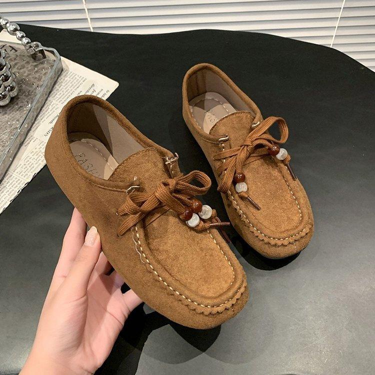 Retro Lace-up German Training Shoes Women's 2025 Early Autumn New Platform Loafer Single Shoes Casual Sports Boken Kangaroo Shoes