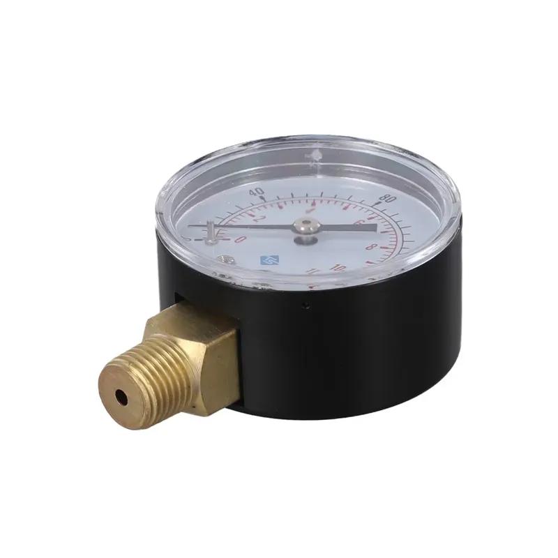 1/4 Inch BSPT Air Pressure Gauge 0-60PSI Water Pressure Meter TS-Y504 For Radial Mounted Measuring Instrument Compressor Gauge