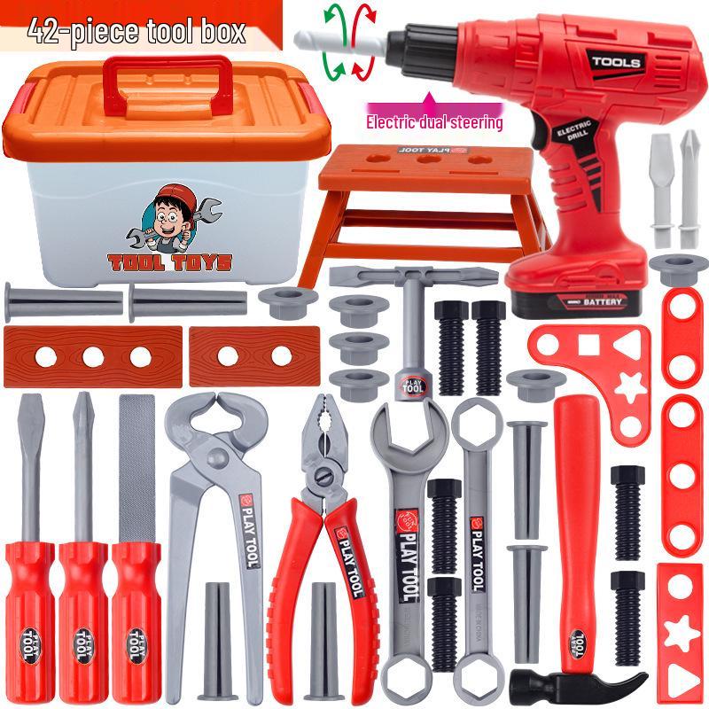 Kids' Play Tool Set: Electric Drill, Saw & Screwdriver for Repair Simulation