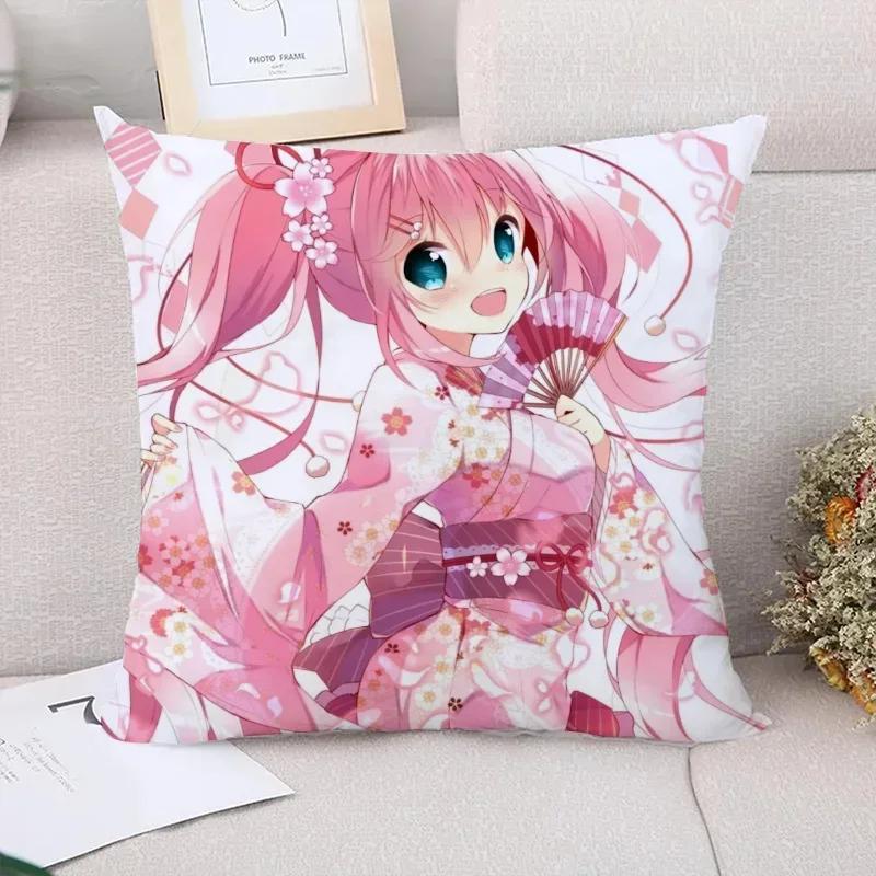 

H-Хатсунэ Мику Декоративные наволочки для подушек x Наволочки Чехол для подушки Роскошный осенний декор Украшение для автомобиля Наволочка 40x40cm красный