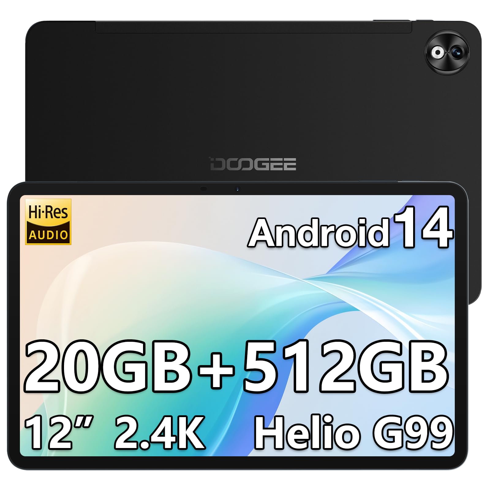

14 Планшет 10 дюймів або DOOGEE T40 PRO 12-дюймовий планшет Android 14 Планшет Helio G99 TF Widevine 2K IPS 4G сумісний із викликами [Android вище] 2,2 ГГц ЦП, чорний
