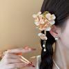 Fabric Flower Hairpin Imitation Pearl Chinese Style Hair Clip Fairy Hanfu Hair Accessories  Party