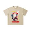 T-shirt Unisex Pesante in Cotone 260 GSM Filato Doppio Titolo 32 100% Cotone Chainsaw Man V40 Stampa Potente