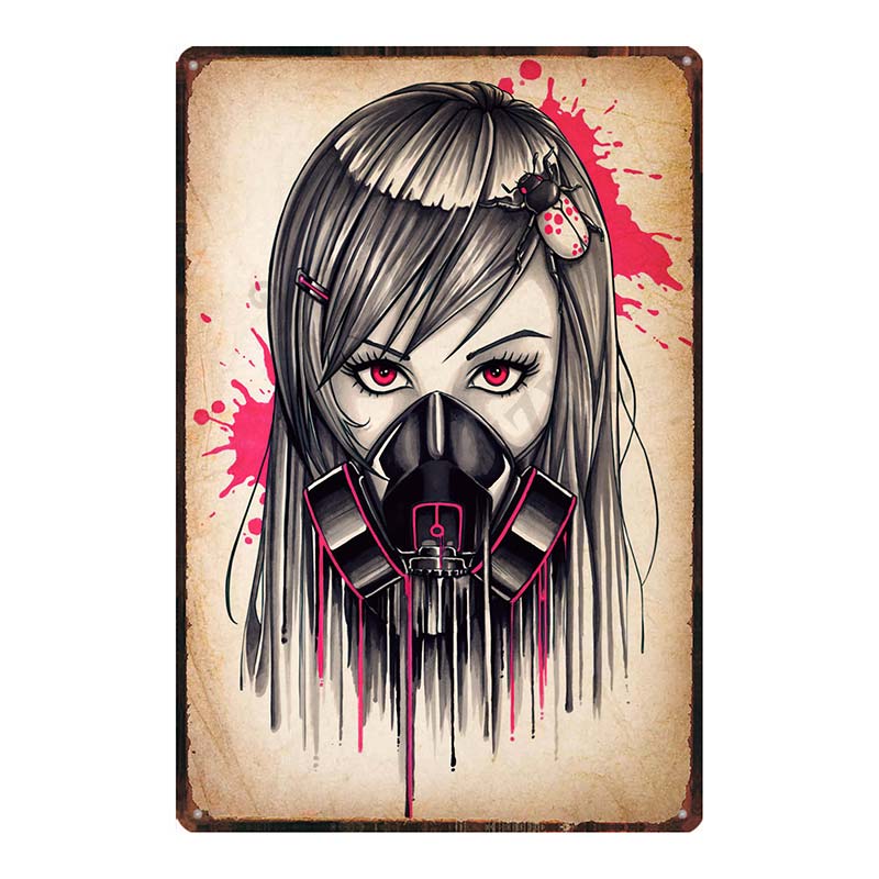YZFQ  Sugar Skull Plaque Metal Vintage Horror Tin Sign  Wall  Bar Restaurant Home Art Cinema Tattoo Shop Decor Poster DU-7291B