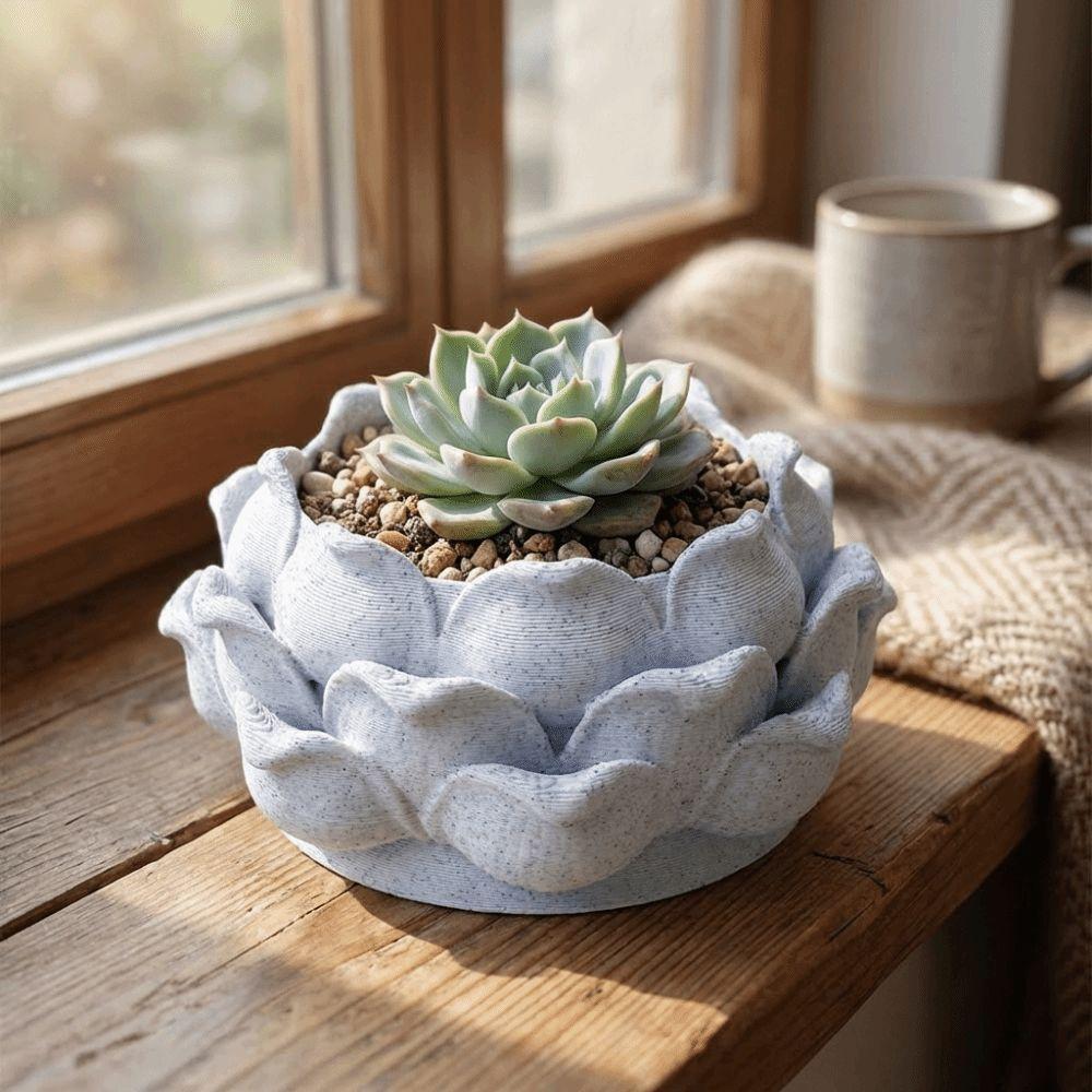Plastic Growing Pots 3D Printed Flower Container Handmade Succulent Plant Pot  for Desktop Decor