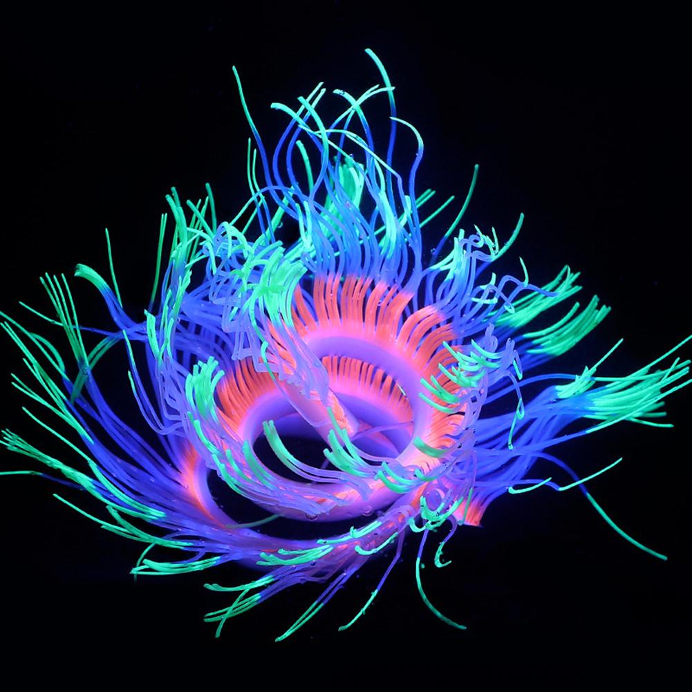 Aquarium Fish Artificial Silicone Coral Sea Anemone Water Plant Landscape Ornament Decoration Accessory
