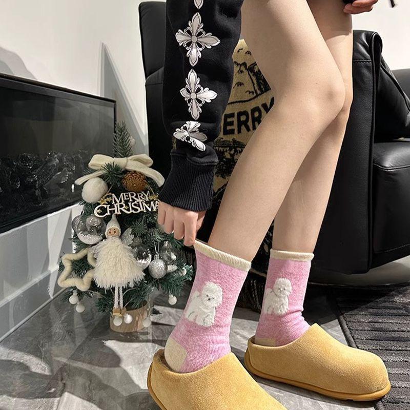 Women's Socks Autumn and Winter Warm Socks Middle Tube Socks