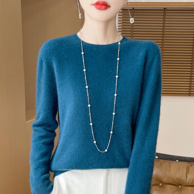 Women's Cashmere Sweater Qinghe Cashmere 30% Cashmere 70% Wool Autumn and Winter Pullover Warm and Fashionable