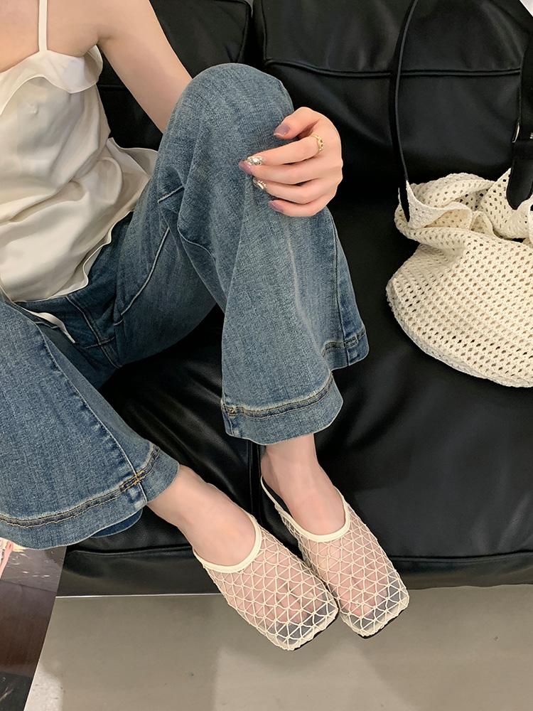 Fashion 2025 Summer New Lace Women Mules Slippers Fashion Cover Toe Shoes Laides Outdoor Casual Beach Vacation Slides Shoes New Arrival