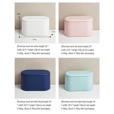 Stylish Plastic Desk Trash Can Indoor Car Kitchen Ash Bin Basket with Lid