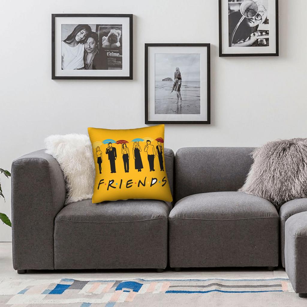 Friends Tv Show Pillowcase Double-Sided Printing Polyester Cushion Cover Decoration Throw Pillow Case Cover Home Square 40X40Cm