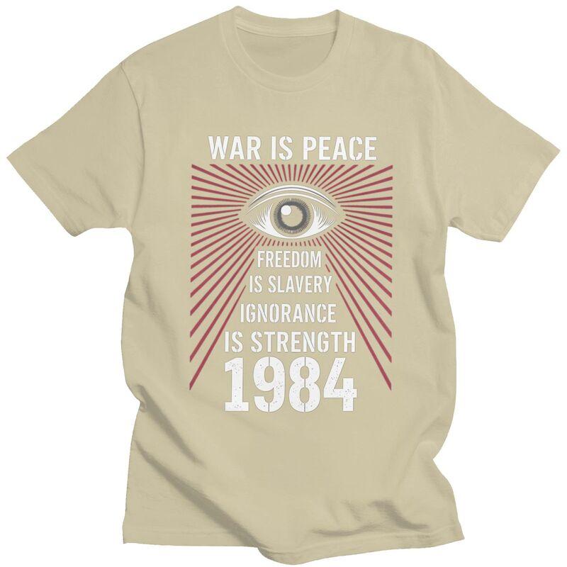 1984 George Orwell Big Brother T Shirt for Unisex 100 Cotton Tshirt Casual Short Sleeve Tee Shirt Slim Fit Clothing Gift