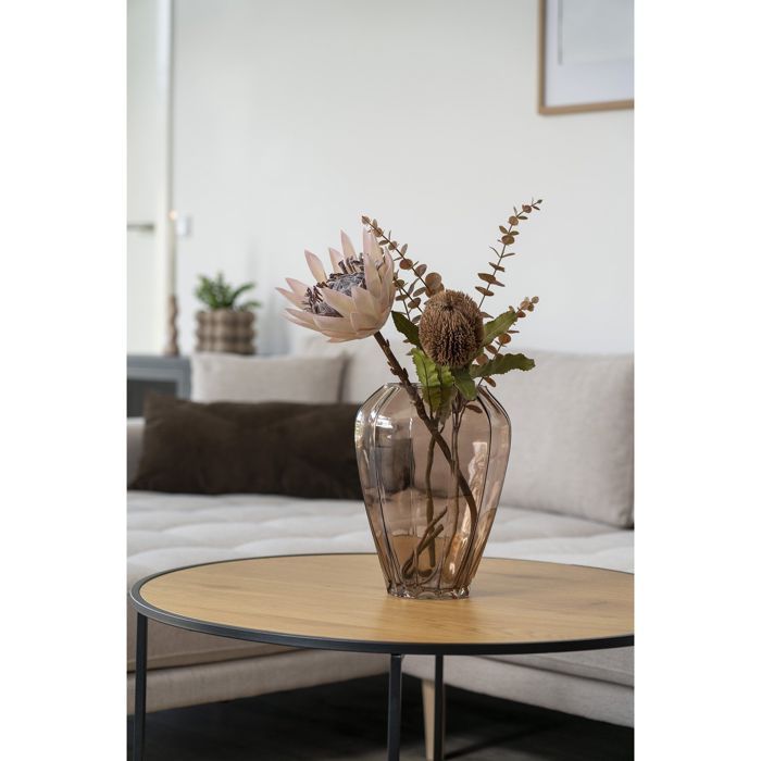 Glass Vase - House Nordic - Ø22x29 Cm - Brown - Scandinavian Style - Decorative Objects