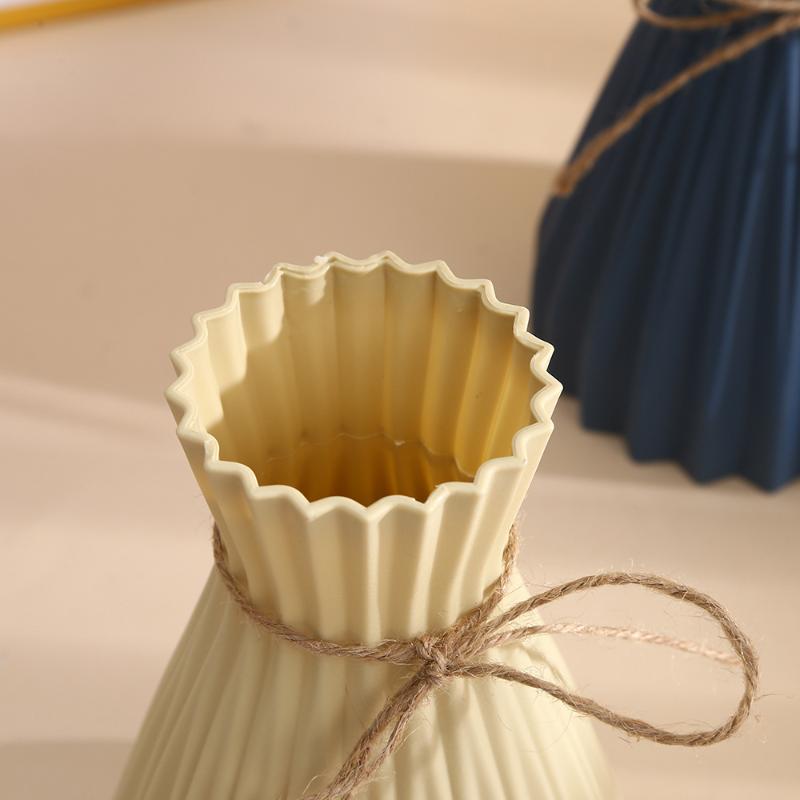 Creative Origami Vase European Pleated Vase Plastic Waist Folding Flower Vase Folding Paper Style Dry Flower Bottle Modern