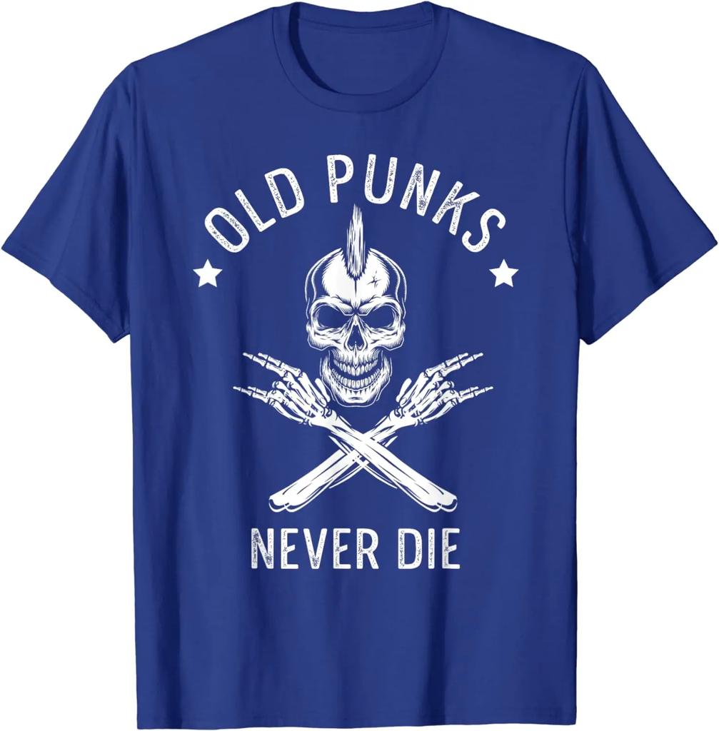 Old Punks Never Die Punker Rocker Subkultur Totenkopf Rocker T-Shirt