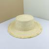 Summer straw hat new rough edge sun hat big eave hat seaside outing beach hat flat top DIY hat