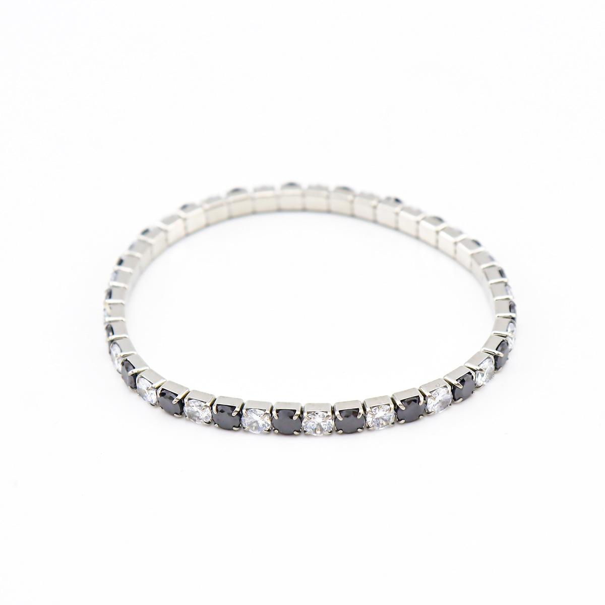 

Персонализированный браслет из нержавеющей стали в стиле ниши, инкрустированный разноцветным цирконием, эластичный браслет из титановой стали с золотым покрытием