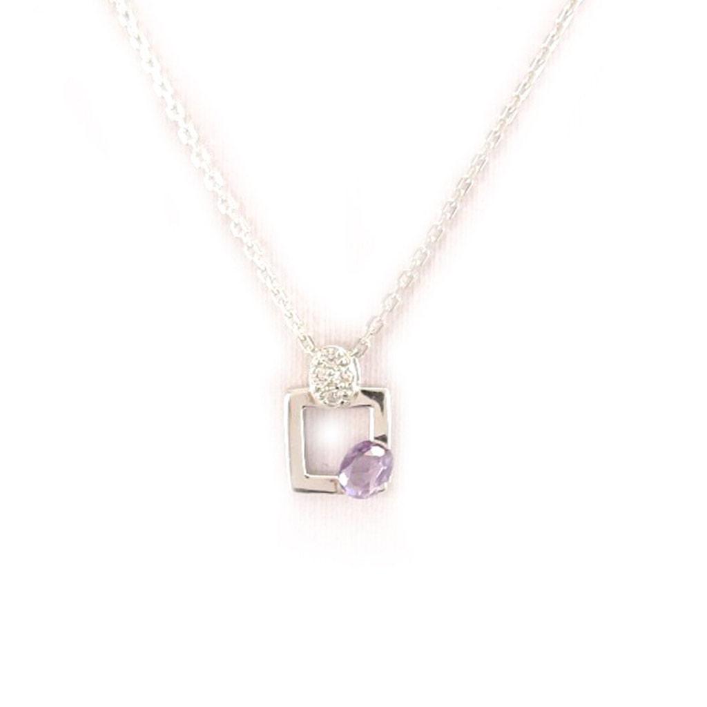 Altesse [L0168] - Purple 'Scarlett' Silver Necklace