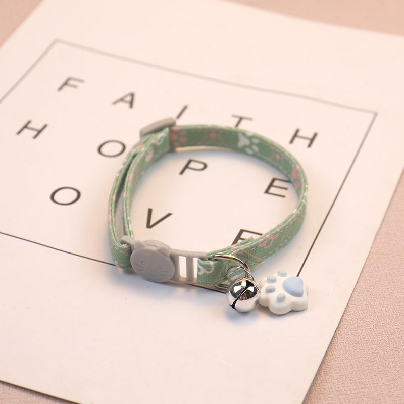 Pretty Neck Pet Collar with Bell for Small Dogs Puppy Kitten Stuff Things Accessories Adjustable Footprint Cat Breakaway Collar