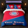 Set Biancheria da Letto Personalizzato Bayern Monaco con Nome Testo 1 Copripiumino+2 Federe Logo Calcio Regalo Personalizzato per Occasioni Speciali Decorazione Camera da Letto