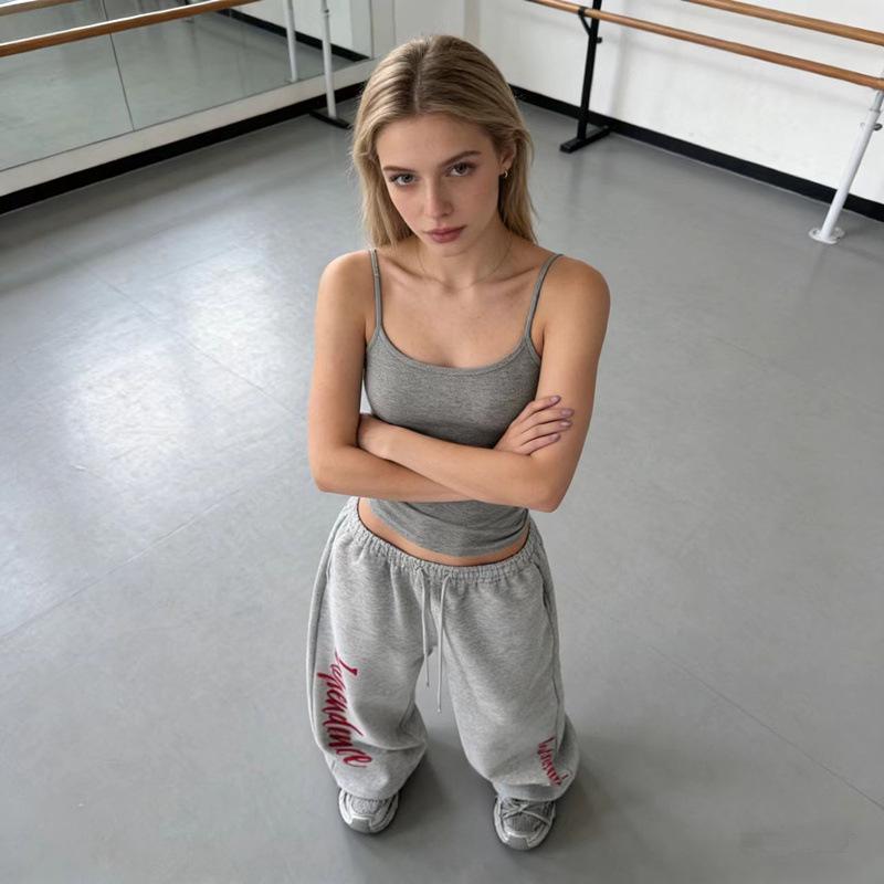 Pantaloni Jogger Larghi a Vita Alta: Pantaloni Sportivi Jazz Hip Hop Stile Ragazza Hot Americano-Europea per Donna