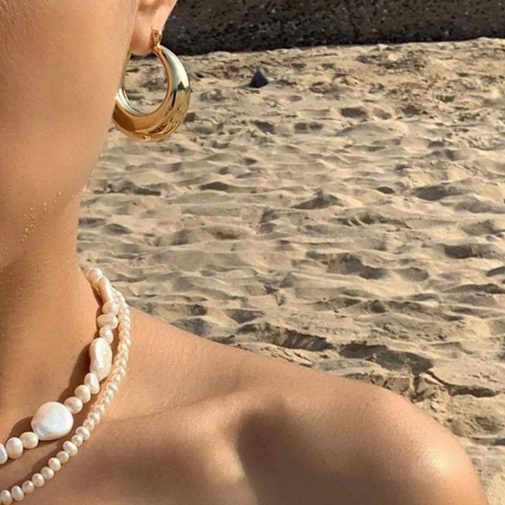 New Style 2026 Wholesale Smooth Exquisite Big Circle Hoop Earrings for Women Girl Wedding Party Large Stainless Steel Jewelry