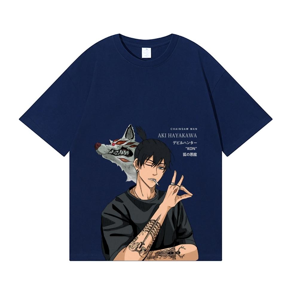 Chainsaw Man Aki Hayakawa Japanese Style Classic Tee High-quality Streetwear T-shirt Suitable for Both Men Women