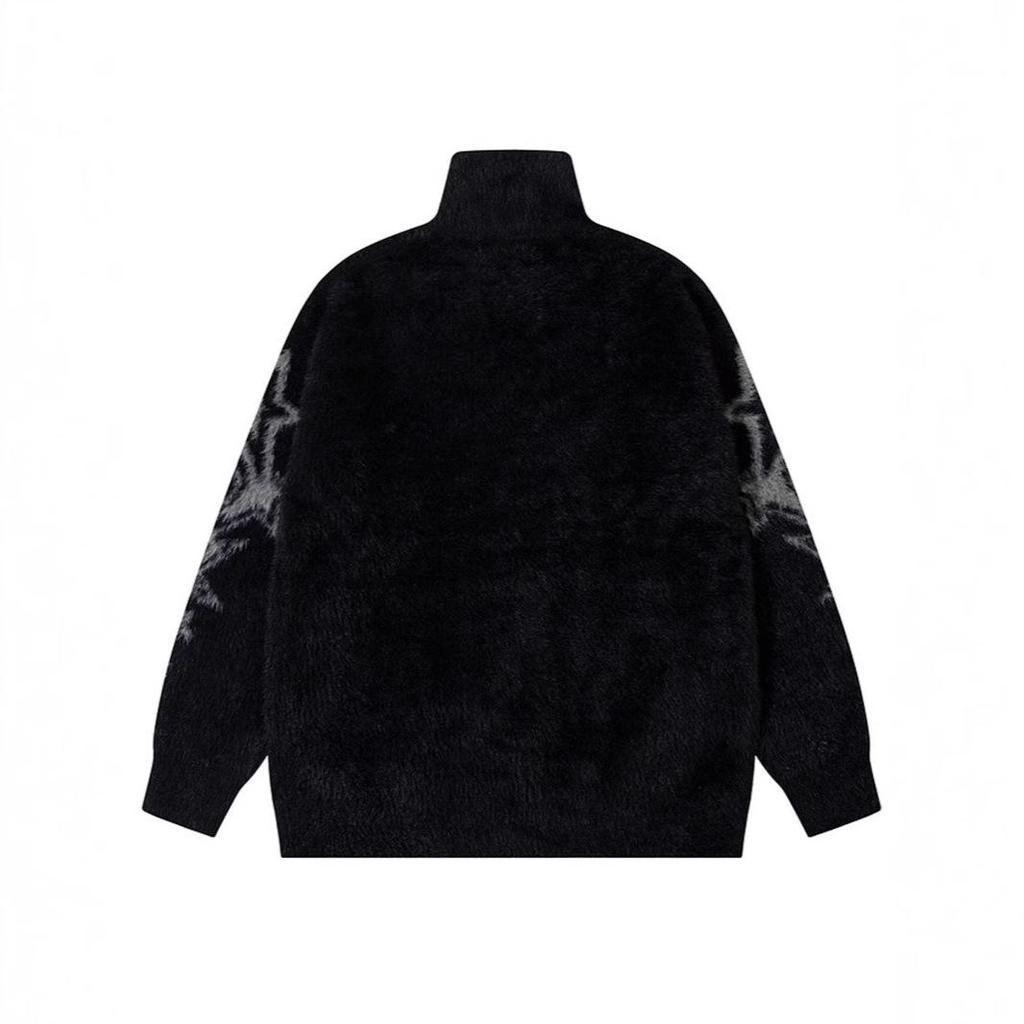 2024 Autumn/Winter Abstract Jacquard Loose Knit Cardigan for Men & Couples - Stylish & Unique