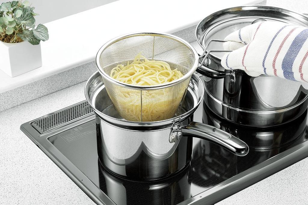 Hirosho Everyday Deep Saucepan 18cm FPZ-18 Multi-Purpose Pot, (with Colander)