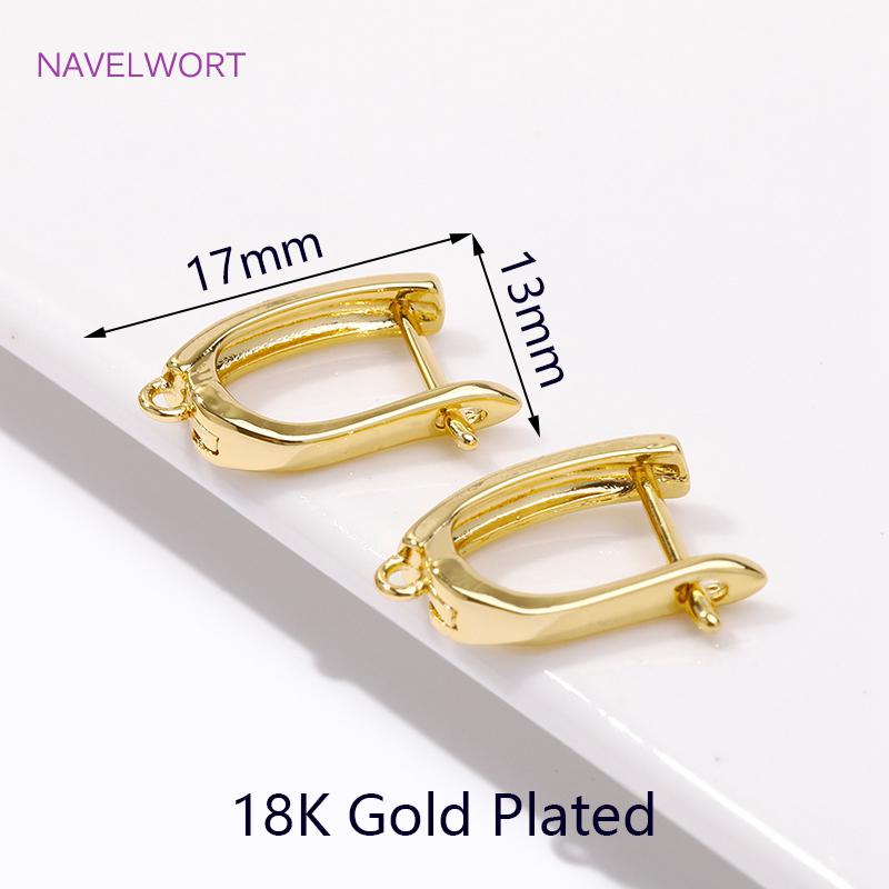 18K Gold Plated/Rhodium Smooth Earring Hook Clasps High Quality Ear Wire Hooks For Earring Making DIY Jewelry Making Accessories