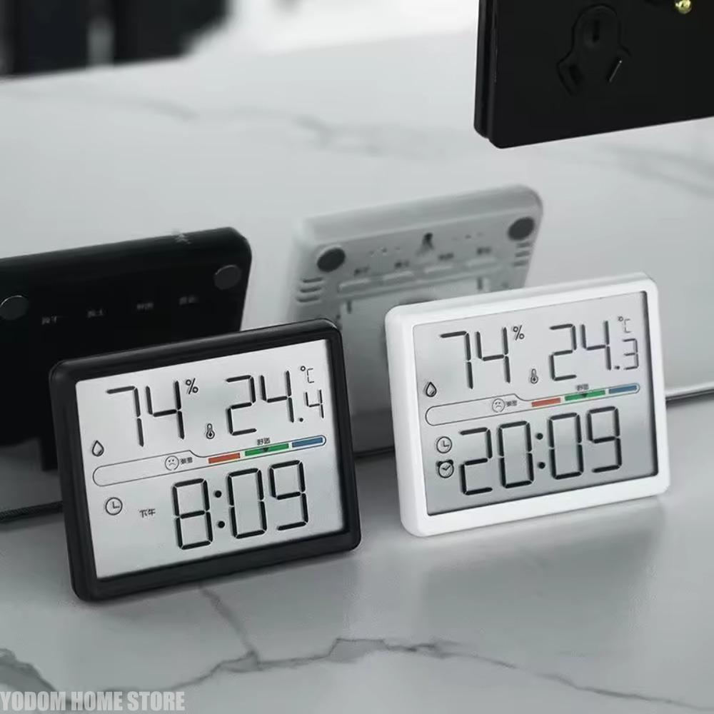 Ny LCD-alarmklokke med termometer, hygrometer, værstasjon, elektronisk bordklokke med høy presisjon for hjemmet, soverom