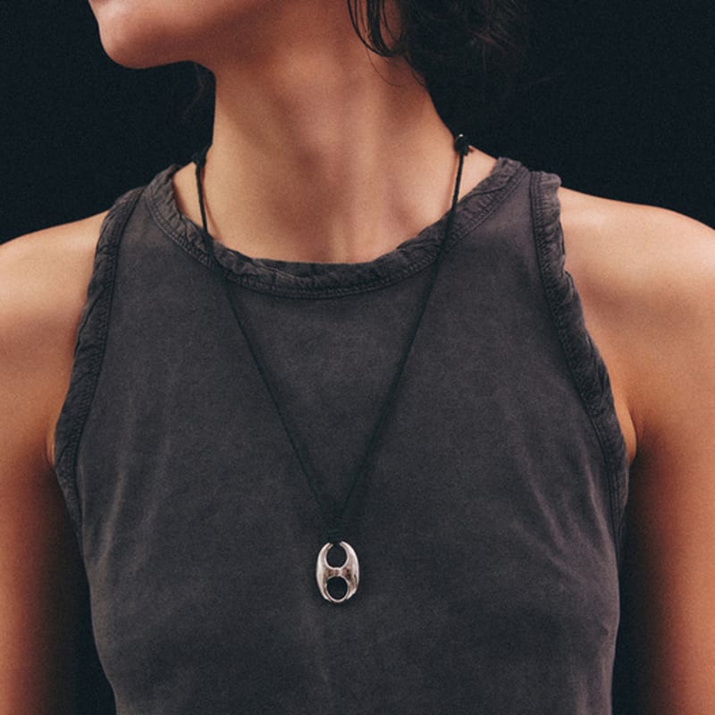 Lowool Black Suede Pignose Necklace