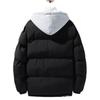 Fake two-piece cotton-padded coat for men's winter new thickened hooded couple velvet cotton-padded jacket trendy bread jacket for men