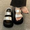 Summer 2026 Women's Fashionable Wedge Heels Slides Chunky Sandals High Heels Casual Woman Beach Thick Bottom Comfort Flip Flops