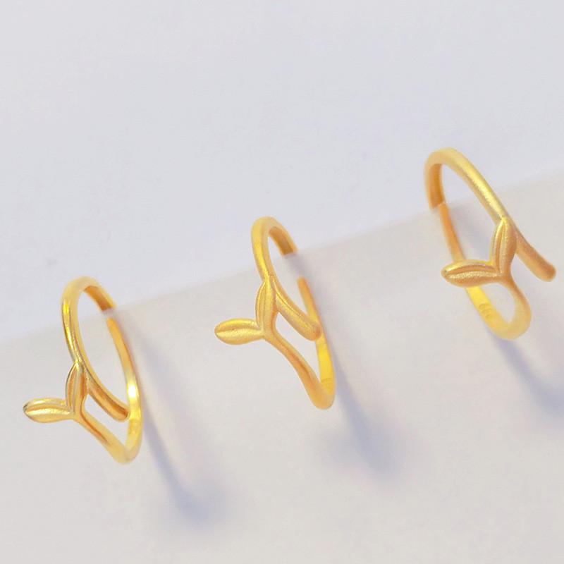 Adorable Fish Adjustable Tail Ring For Her Unique Gold Plated Couples Jewelry Gift