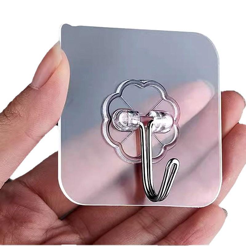 Transparent Wall Hook with Interlocking Buckle for Bathroom and Kitchen – Strong, Adhesive, and Traceless