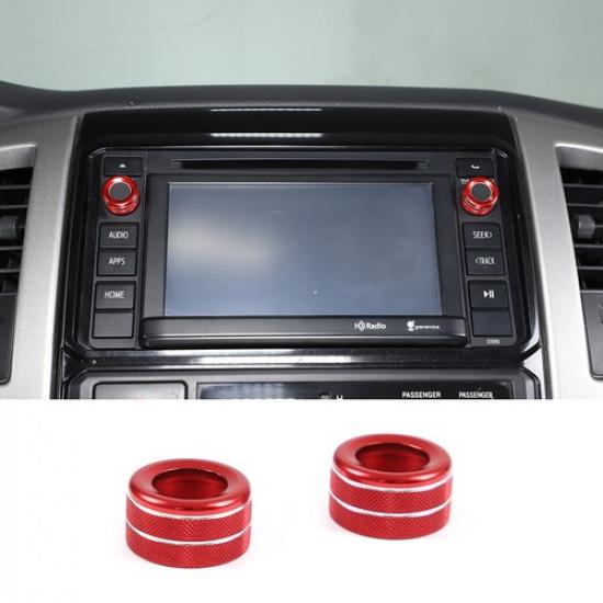 Red Alloy Volume Switch Knob Ring Button Cover Trim For Toyota Tacoma 11-14