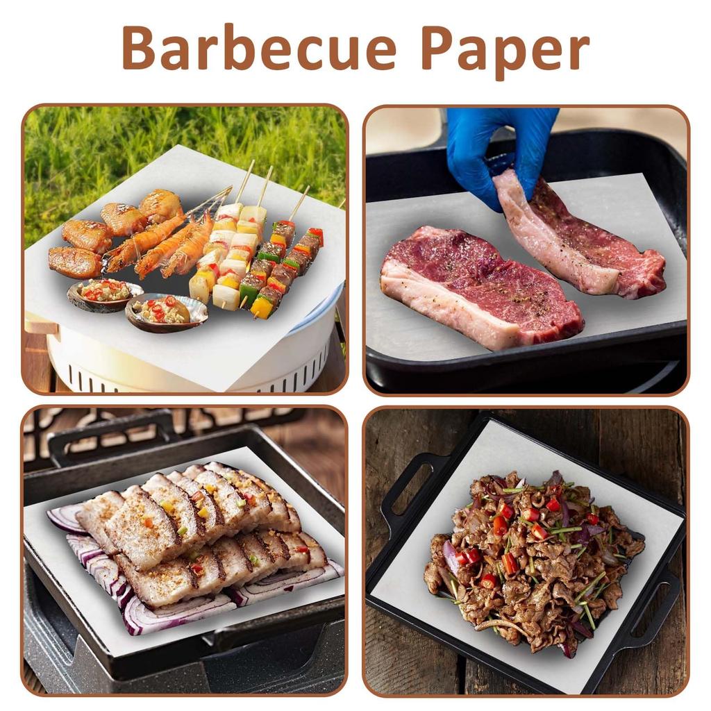 100 Count Pre-Cut Wax Paper Sheets, White 12x12" Natural Kraft Parchment Paper Sheets for Food Basket Liners