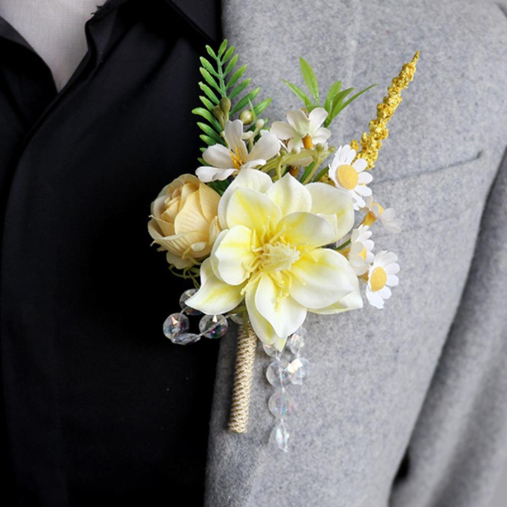 Artificial Flower Bridal Corsage Magnolia Wrist Corsage  Wedding Accessories