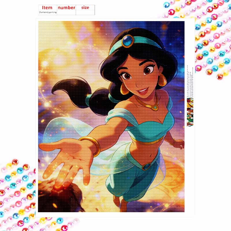 Disney Princess Jasmine Diamond Paint Painting Art Kit Handmade DIY5D Home Decor Gift