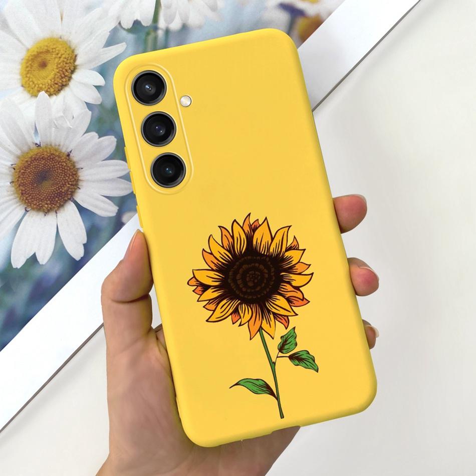 For Samsung Galaxy S23 FE Fashion Sunflower Butterfly Painted Case For Samsung S23FE 5G S 23fe SM-S711B Soft Silicon Jelly Cases